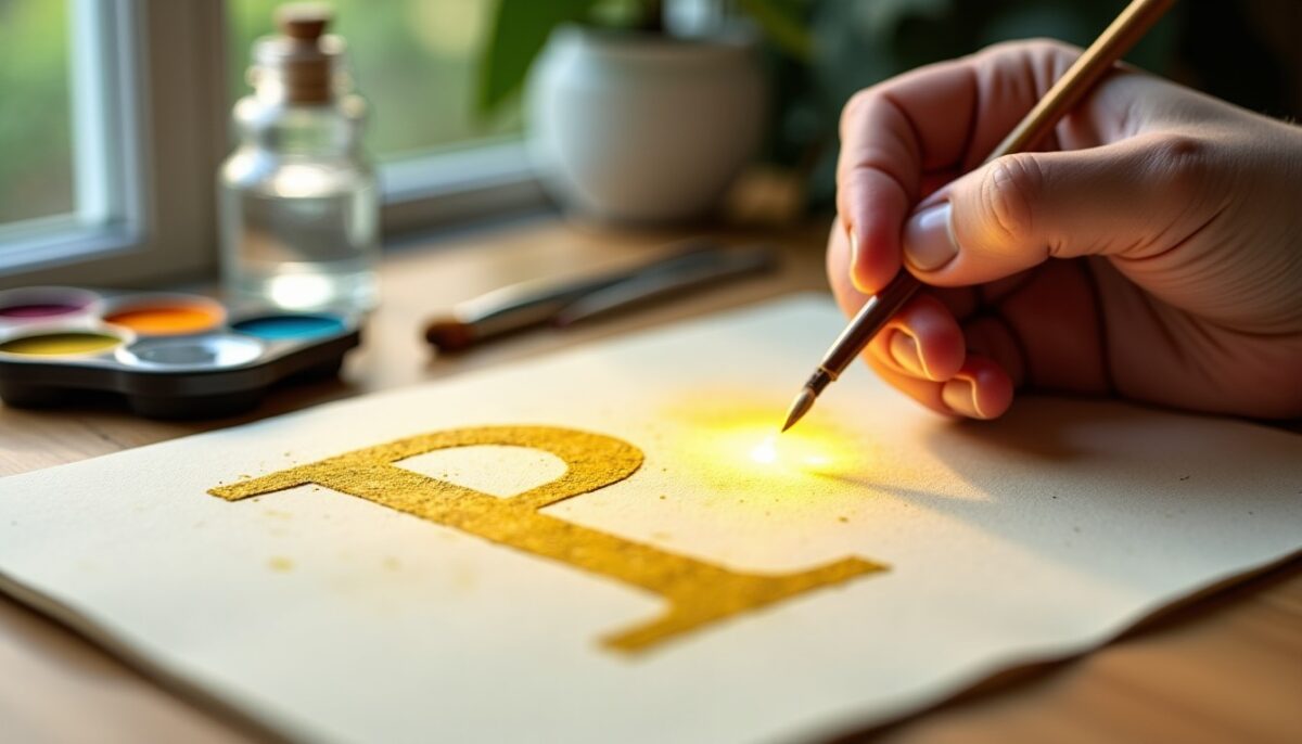La magie de l’aquarelle avec la lettre p illuminée : guide pratique et techniques de lumière